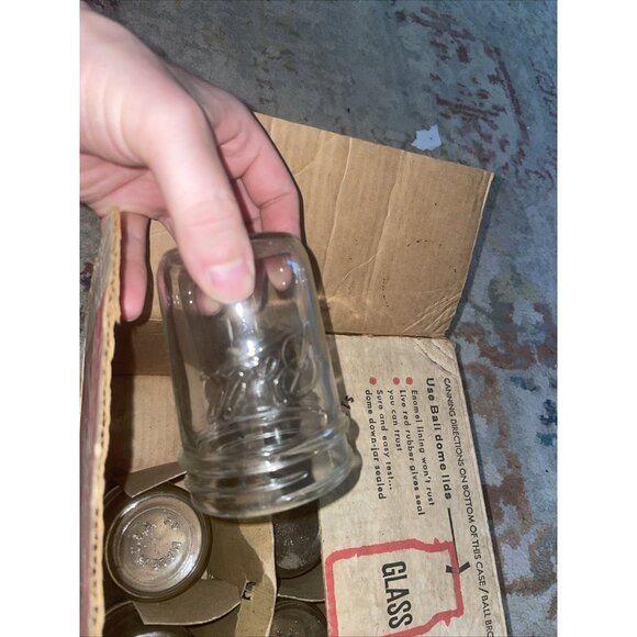 1964 Vintage ORIGINAL BALL Pint Jars incl. Original One Dozen With Box ! Rare - Picture 3 of 8